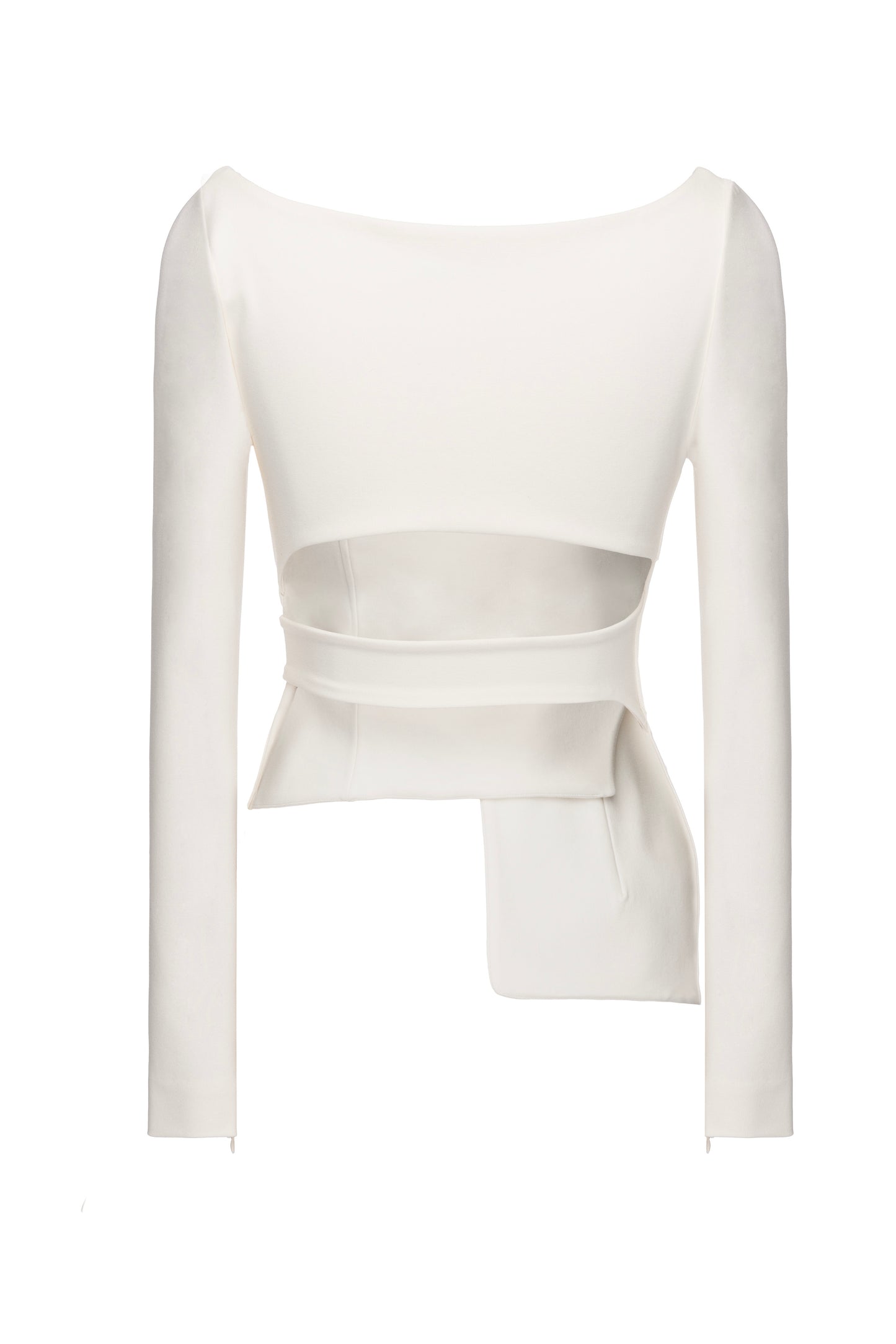SS25 Asymmetric Wrap Long-Sleeve Top