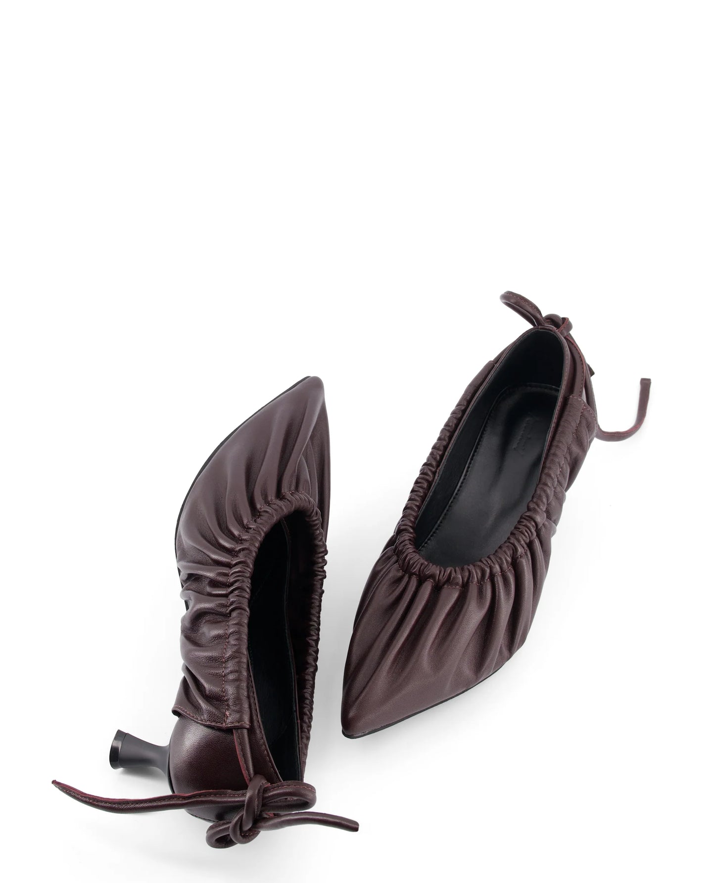 BURGUNDY HEELS WITH ANKLE TIE