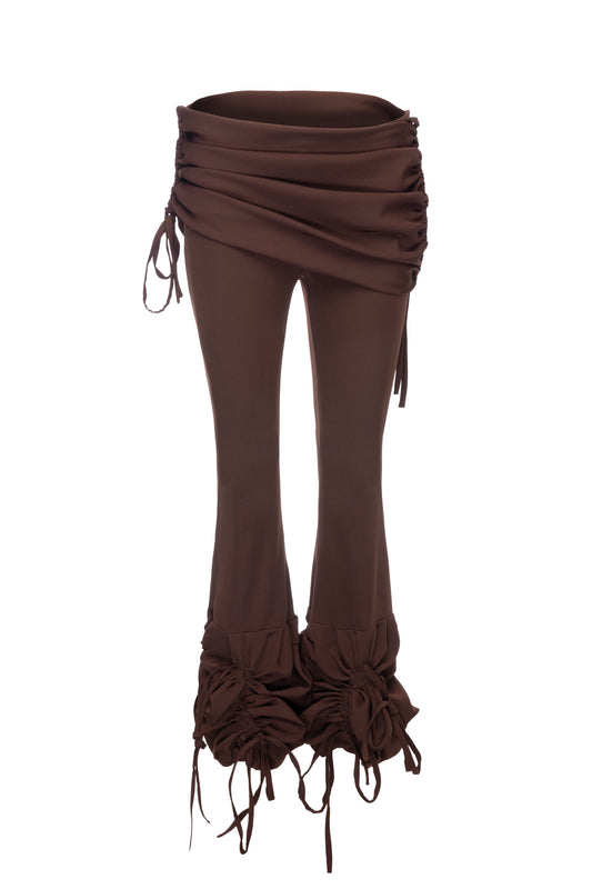 SS25 Flared Ruched Trousers