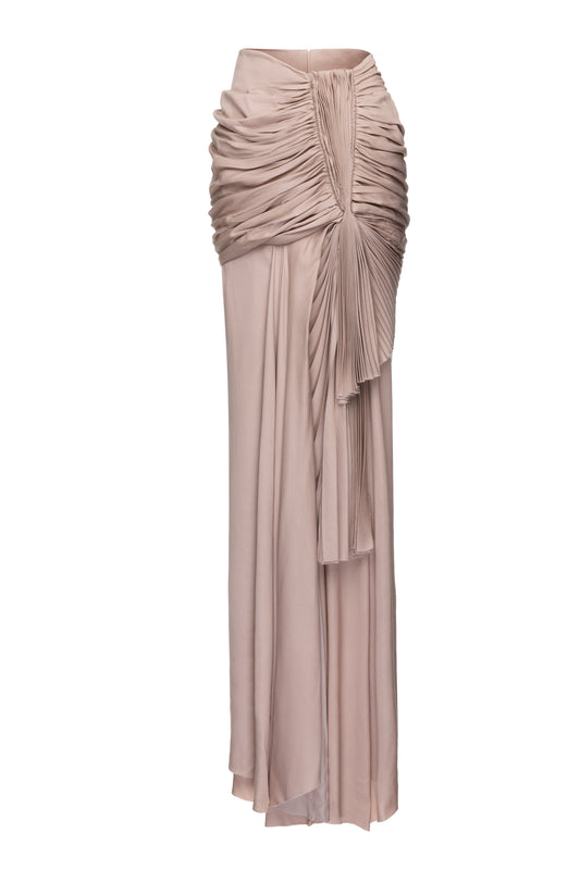 SS25 Ruched Maxi Skirt