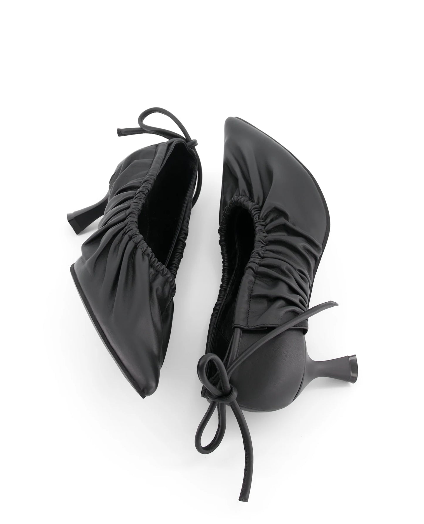 BLACK HEELS WITH ANKLE TIE