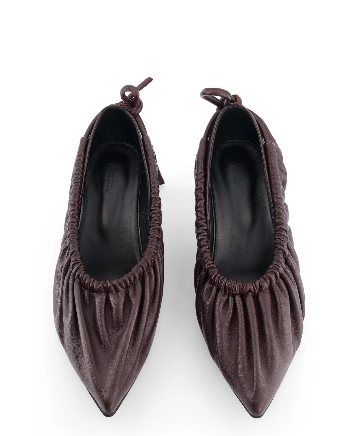 BURGUNDY HEELS WITH ANKLE TIE